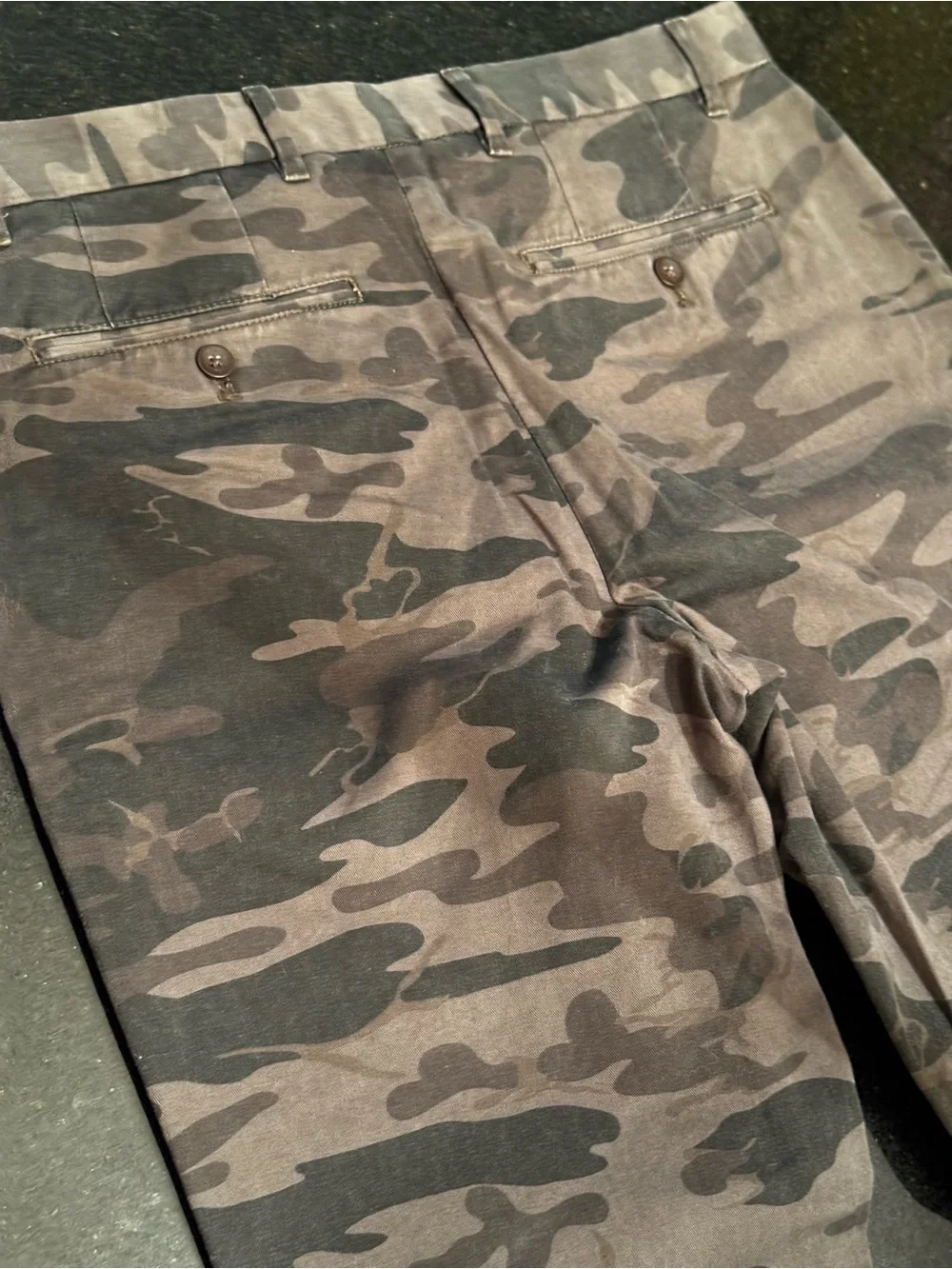Banana Republic Slim Fit Camo Chinos in Olive and Dark Gray/Black